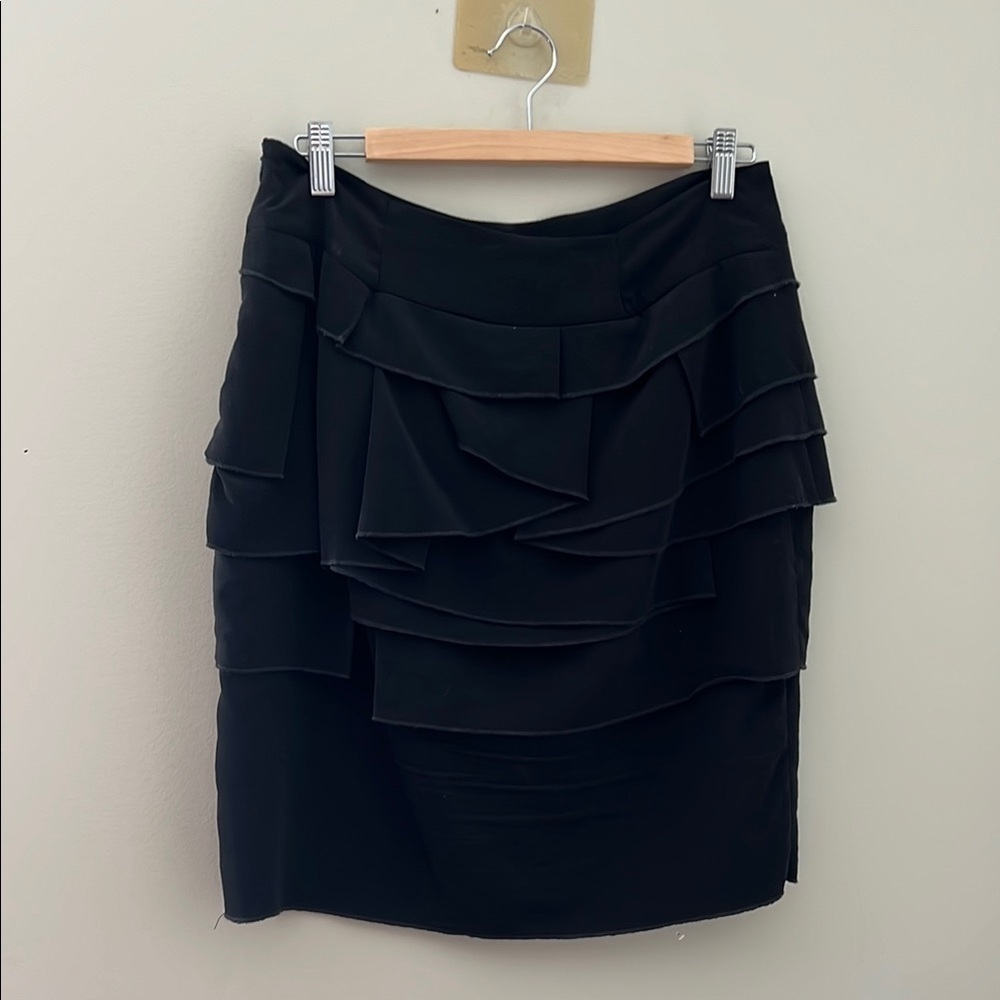 Insight Black Layered Ruffle Mini Skirt Women Size 10